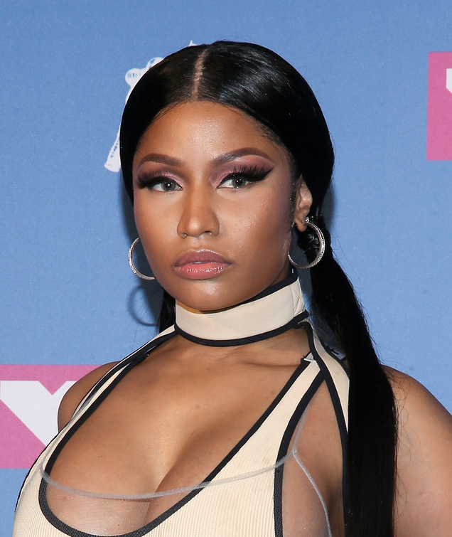 Nicki Minaj poses in the press room at the 2018 MTV Video Music Awards at Radio City Music Hall on August 20, 2018 in New York City.